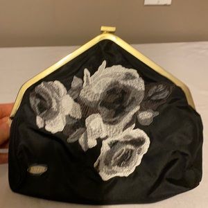 Lela Rose black kiss lock clutch